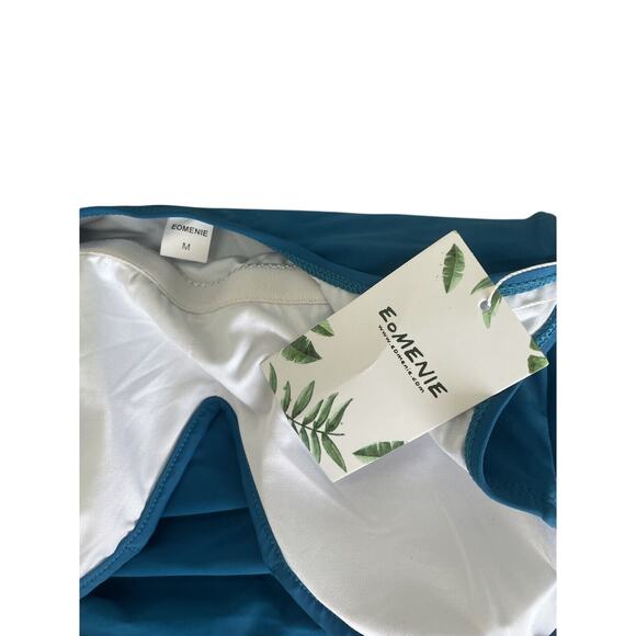 EoMENIE Women’s Medium Blue One Piece Swimsuit - Picture 2 of 3